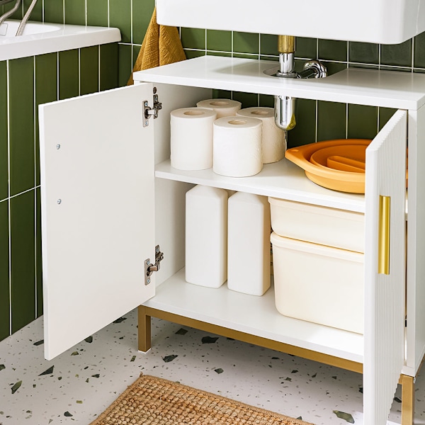 SoBuy kylpyhuone kaappi Allaskaappi 2 ovea BZR179-W Under sink cabinet