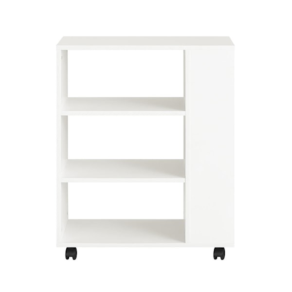 SoBuy Pyörällinen säilytyskaluste Kaappi Sivupöytä FBT68-W White W60 x D35 x H75cm