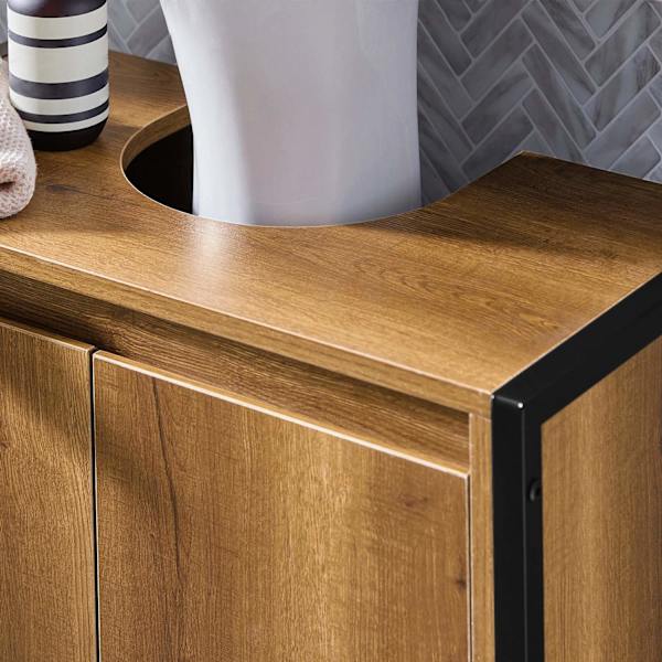 SoBuy Tvättställsunderskåp med 2 dörrar, Badrumsskåp BZR63-II-PF Sink cabinet(on floor)