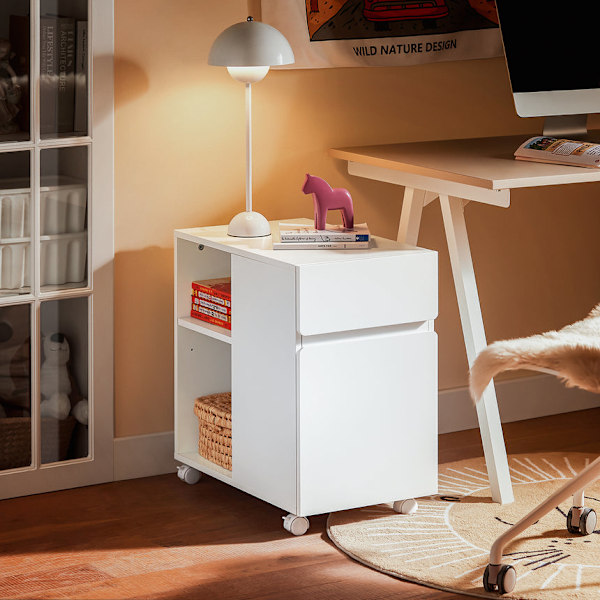 SoBuy Arkivskab Printer Stand Mobilt Arkivskab Sidebord ASK05-W