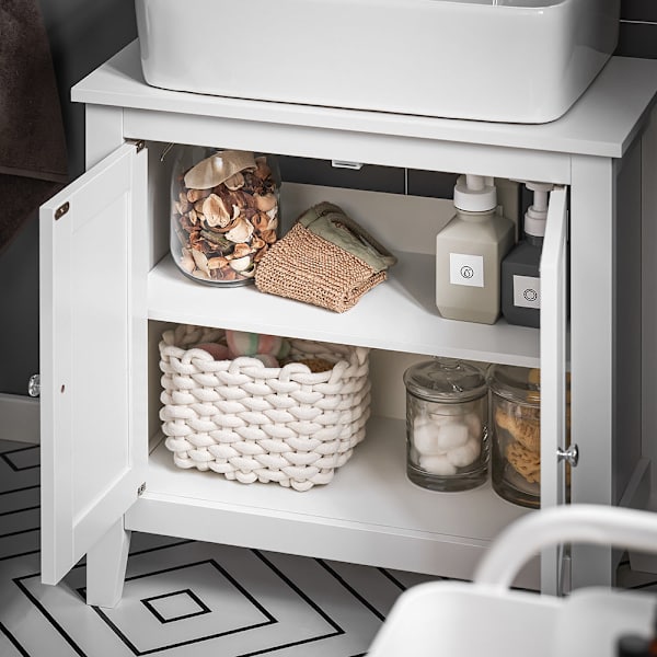 SoBuy Badeværelsesskab, Underskab til vask toiletskab FRG202-W White Sink cabinet(on wall)