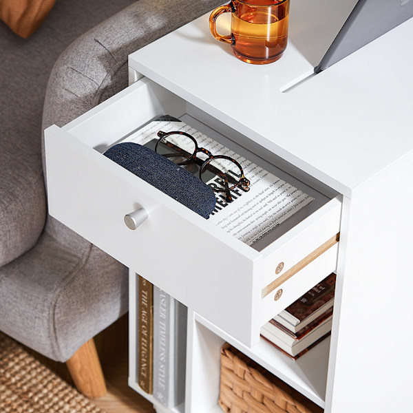 SoBuy Sidebord Sofabord i c-form Cafébord Sengebord FBT148-W