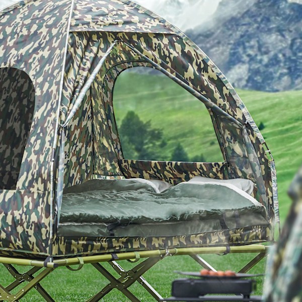 SoBuy 4-i-1 tält för 2 personer OGS32-L-TN camouflage For 2 Persons