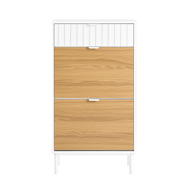SoBuy Smalt skoskåp 2 fack Skohylla hög Skoställ Hylla FSR174-WN L60*B35*H110cm 