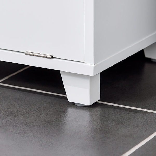 SoBuy Badrumsskåp med tvättkorg Förvaringsmöbel BZR159-W White Base cabinet with laundry basket