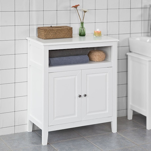 SoBuy Badrumsskåp, Skänk, Badrumsmöbler, Badrumsskåp FRG204-W White Base cabinet