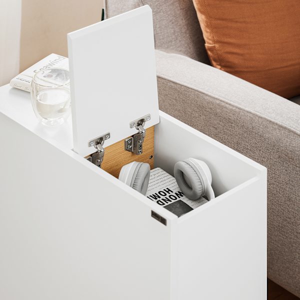 SoBuy, smalt sängbord, sängbord set om 2, sängbord för sovrum, FBT161-WN