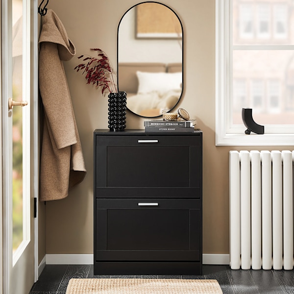 SoBuy Skoskab Skohylde Skoreol Skostativ til indgang FSR137-SCH Black 60*25*80cm