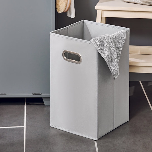 SoBuy Badrumsskåp med tvättkorg Förvaringsmöbel BZR159-DG Gray Base cabinet with laundry basket
