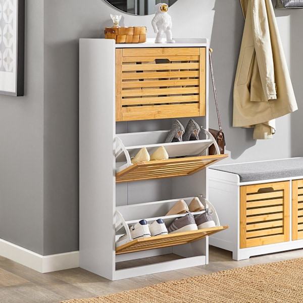 SoBuy Skoskab skoholder/skoreol med masser af plads,FSR108-WN Wood Cabinet