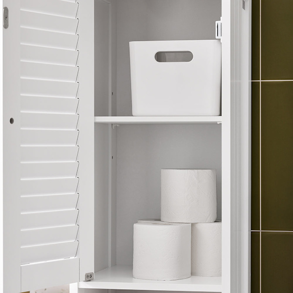 SoBuy Højskab BadeværelsesskabBadeværelsesreol FRG236-WN White High cabinet