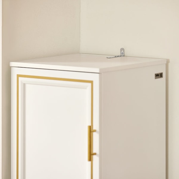 SoBuy Högskåp med tvättkorg Förvaringsmöbel badrum BZR87-W High cabinet