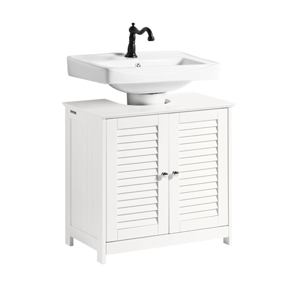SoBuy Underskab til vask Skab til badeværelse FRG237-II-W White Sink cabinet(on floor)