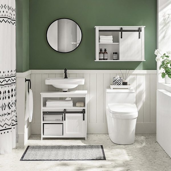 SoBuy Vægskab badeværelse Skab badeværelseskab BZR71-W Wall cabinet