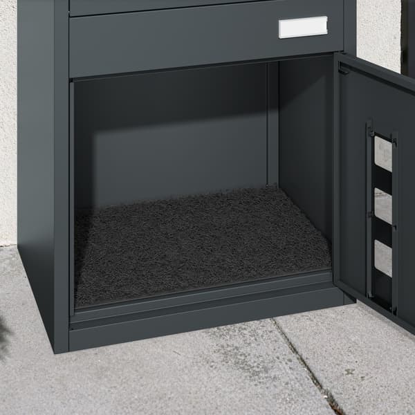 SoBuy Udendørs pakkeopsamlingskabinet med kode, Mørkegrå, 55×41.3×120 cm, OGS68-DG