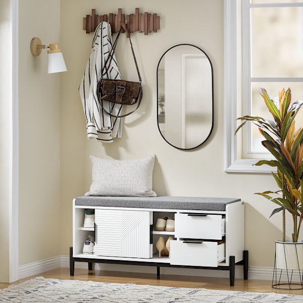 SoBuy Kenkäkaappi Kenkäpenkki liukuovilla FSR187-W 110*35*51cm