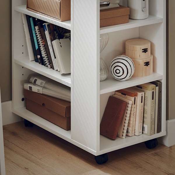 SoBuy Soffbord,Förvaringsbord,med hjul,Hörnbord Tv-bänk FBT68-W Vit W60 x D35 x H75cm
