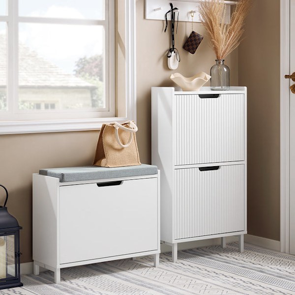 SoBuy Skobänk Salt skoskåp Skohylla FSR151-K-W