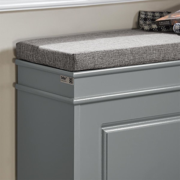 SoBuy Skobänk Skoskåp med dyna Skohylla FSR82-L-HG Gray L75*B24*H52cm