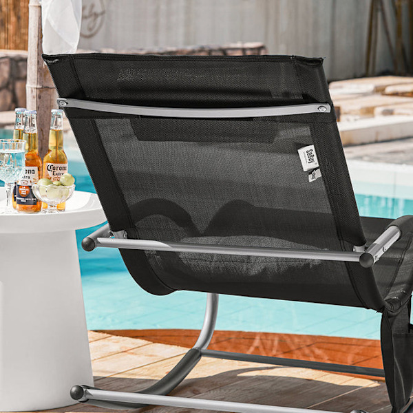 SoBuy,2 x Gungstol,Loungestol,Utemöbler,2-sits,svart,OGS28-SCHx2 Black 2 Pieces