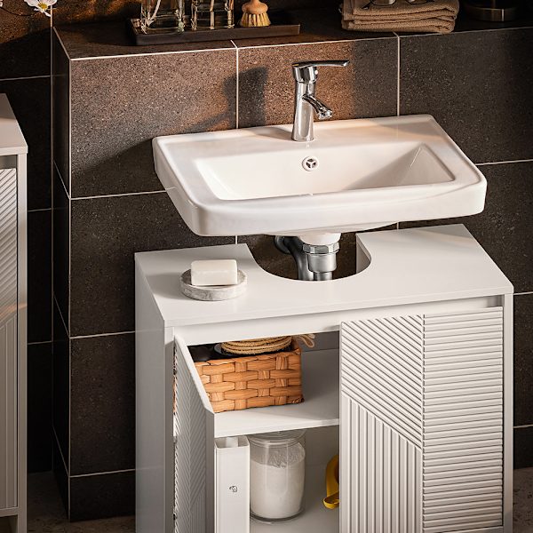 SoBuy kylpyhuone kaappi Allaskaappi 2 ovea BZR157-W Under sink cabinet