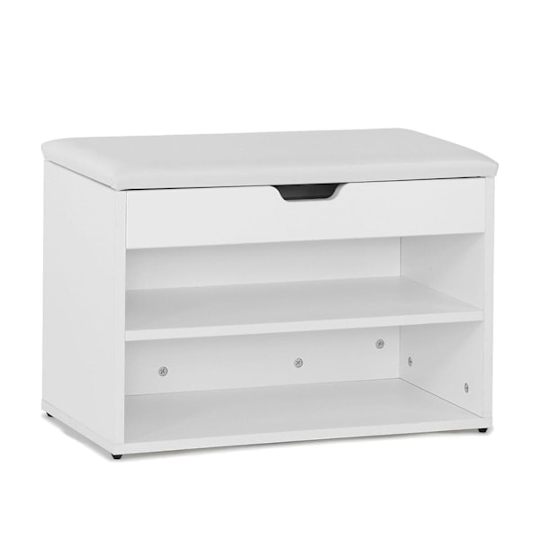 SoBuy Säilytyspenkki Kenkähylly Kenkäkaappi FSR25-W White 60*30*44CM