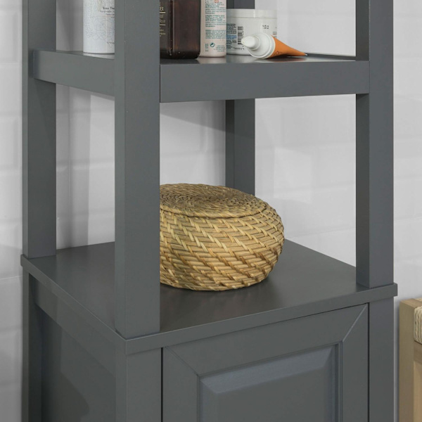 SoBuy Korkea kaappi Kylpyhuone Kapea kulmakaappi FRG205-DG Grey High cabinet