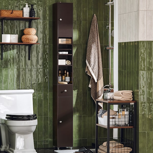 SoBuy, spara badrumsskåp, högt badrumsskåp, badrumsskåp, BZR34-BR