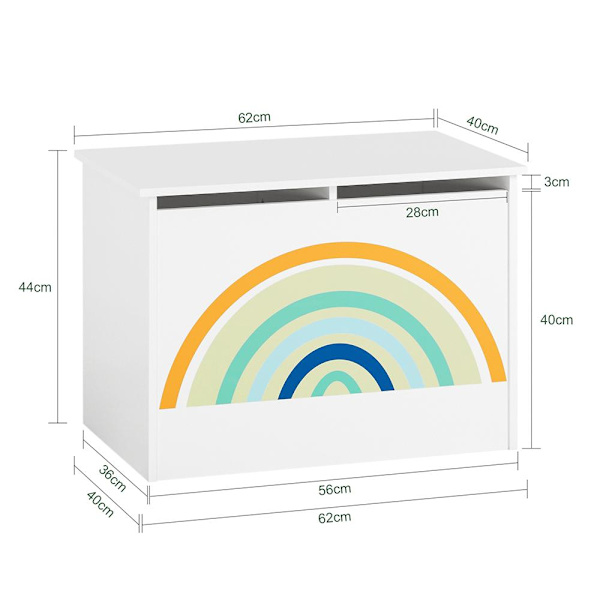 SoBuy Förvaring av leksakslåda Stora Förvaringslådor KMB70-W L62*B40*H44CM