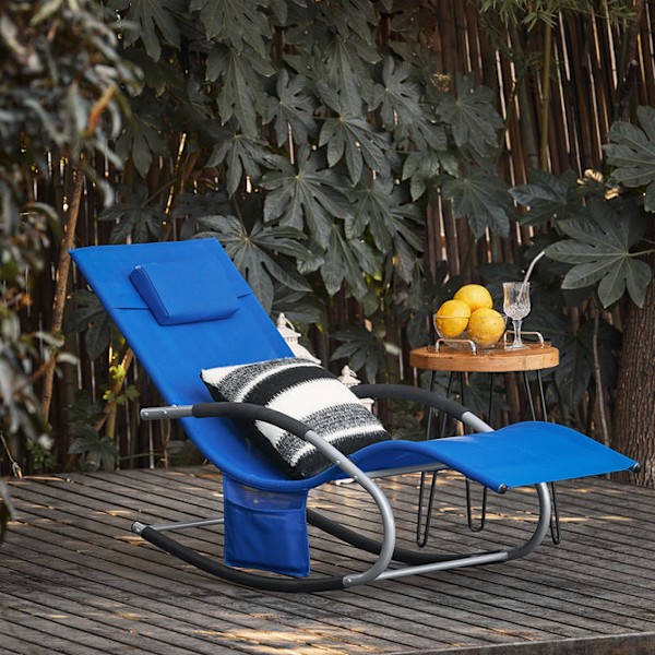 SoBuy Solstol Gungstol Loungestol Utemöbler OGS28-KB sapphire 1 Piece