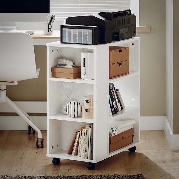 SoBuy,Printerbord | Filvogn | Sidebord, hvid,FBT68-W White W60 x D35 x H75cm