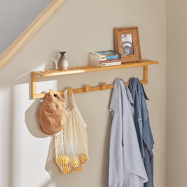 SoBuy Seinähylly ja vitriinit Vaatekaappi 6 koukkua FHK06-N Wall shelf