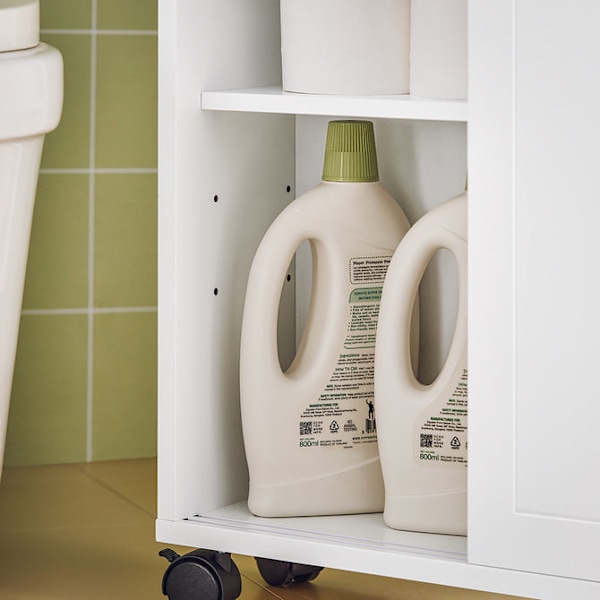 SoBuy Kylpyhuone kaappi pyörillä Wc-harja ja pidike BZR31-W