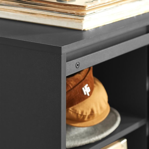 SoBuy Enkel og moderne konsolbord i træ Skænk skydedøre FSB65-HG Gray Cabinet