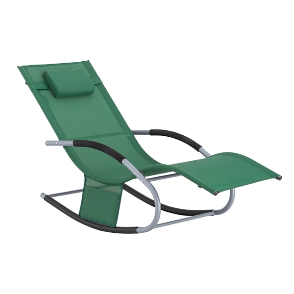 SoBuy, Solstol, Gungstol, Loungestol, Utemöbler, OGS28-WD forest green 1 Piece