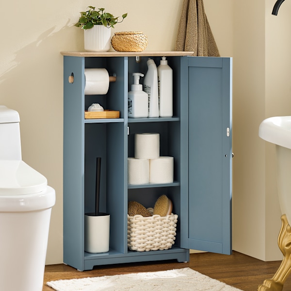SoBuy WC-paperiteline WC-hylly Kylpyhuonekaappi BZR189-HG Grey 50*21*86cm