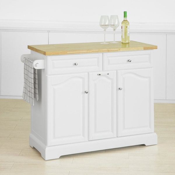 SoBuy Keittiösaareke pyörillä Keittiön kaapit Senkki FKW100-WN With 2 doors and 4 drawers