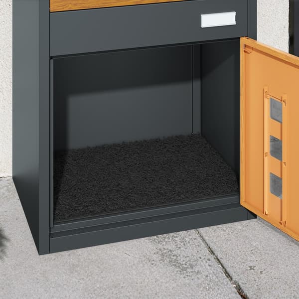 SoBuy Udendørs pakkeboks med kode, Mørkegrå, 55×41.3×112 cm, OGS67-N