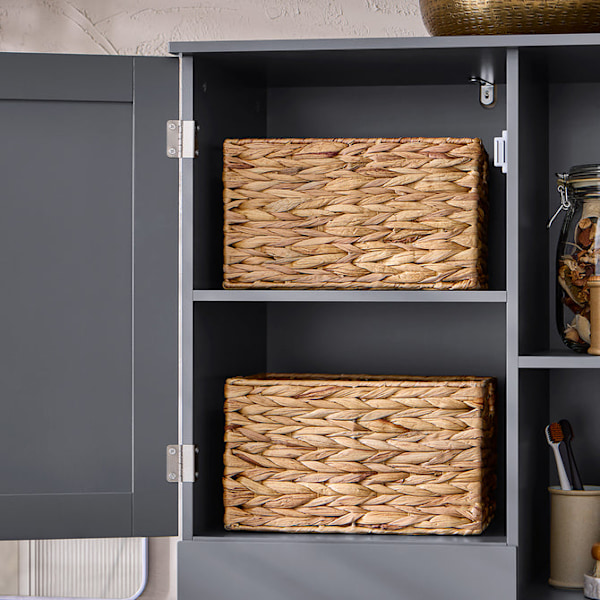 SoBuy kylpyhuone kaappi Pyykkikaappi pyykkikorin BZR104-DG Grey High cabinet
