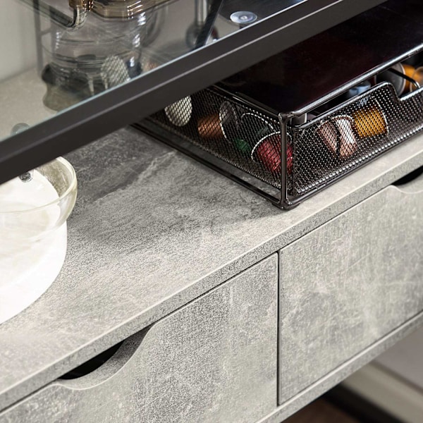 SoBuy Avlastningsbord Vitrinskåp Köksskåp 2 lådor FSB54-HG Gray Sideboard with 2 drawers