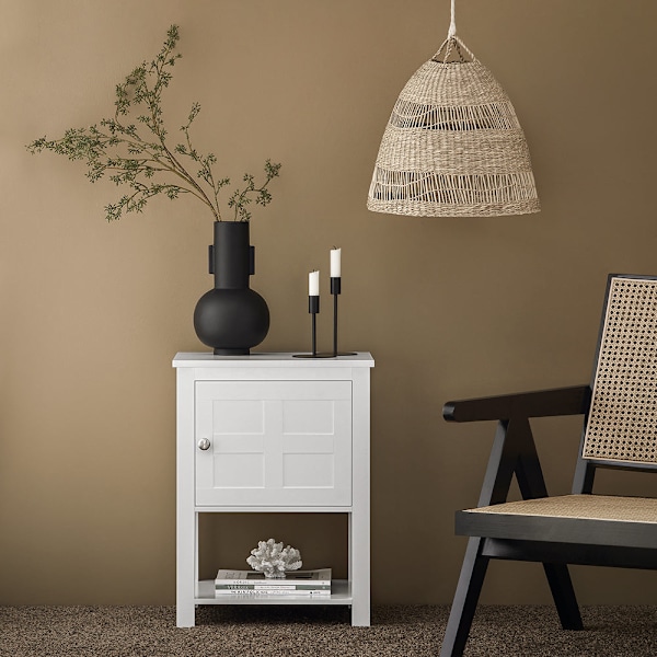 SoBuy Sengebord med 3 hylder Sofabord Sidebord Endebord FBT113-W White