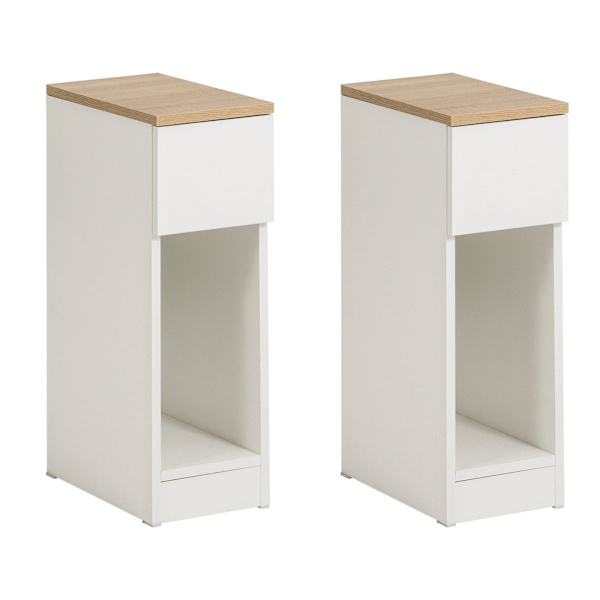 SoBuy Sidobord Förvaringsbord Soffbord Cafébord FBT111-WNx2 White