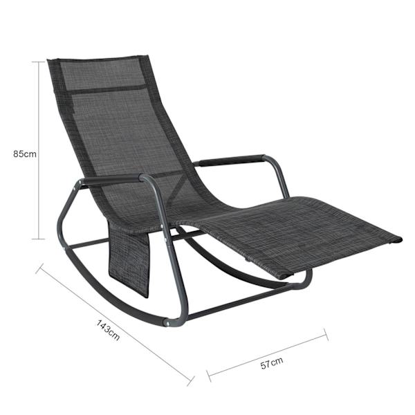 SoBuy Gyngestol Liggestol Havestole Relaxstol OGS47-MS Black