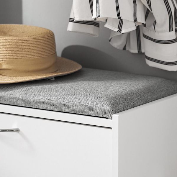 SoBuy Kenkähylly penkki säilytyspenkki Kenkäkaappi FSR16-HG White+Gray 60*30*46cm