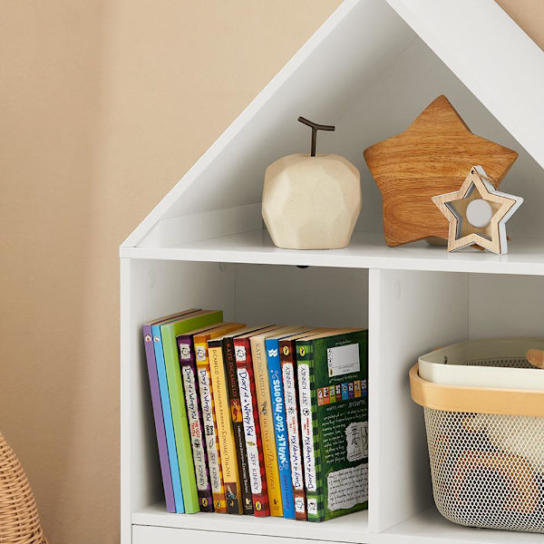 SoBuy Barnhylla Liten bokhylla Organizer leksaker böcker KMB58-W Vit