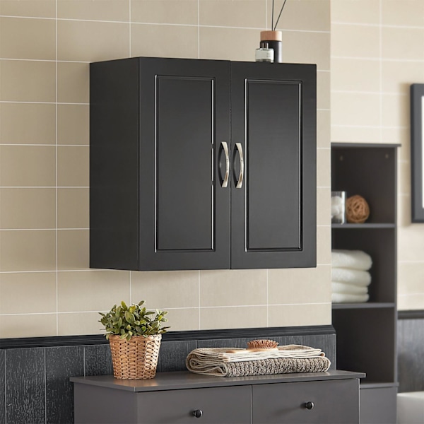 SoBuy Väggskåp med 2 dörrar Överskåp FRG231-SCH Black 60*30*60CM
