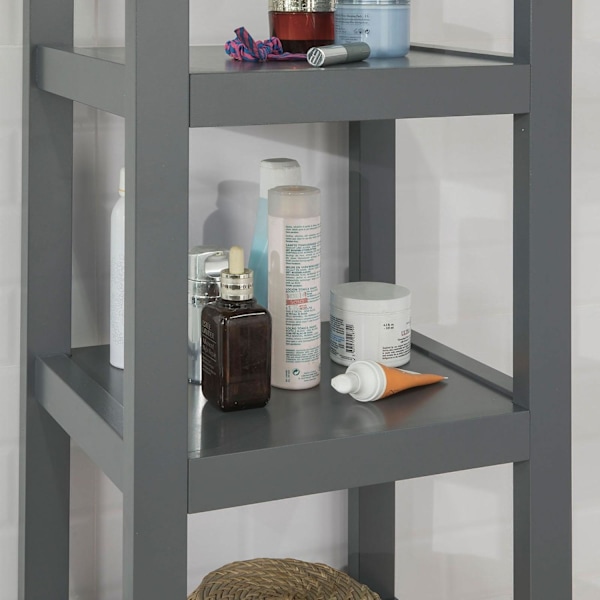 SoBuy Korkea kaappi Kylpyhuone Kapea kulmakaappi FRG205-DG Grey High cabinet