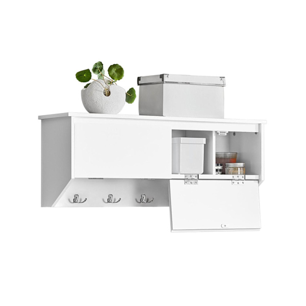 SoBuy Knagerække med 4 kroge, Væghylde FHK24-W Wall shelf
