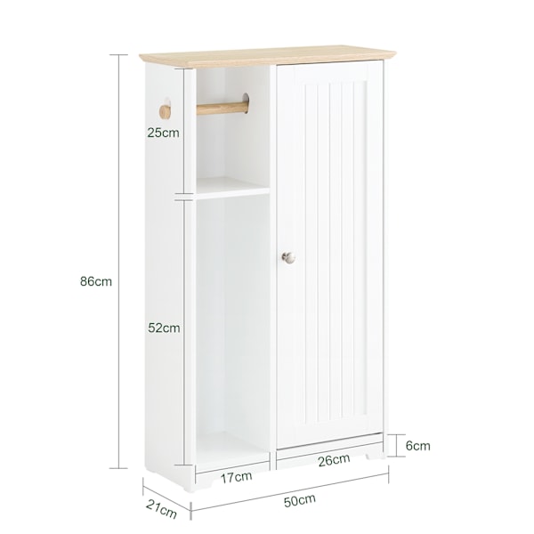 SoBuy Toalettpappershållare Badrumsskåp Hörnskåp BZR189-W White 50*21*86cm