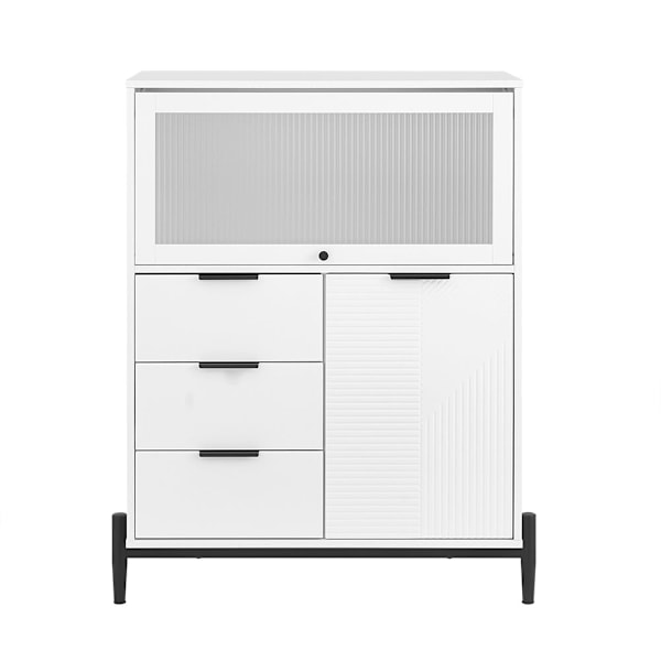 SoBuy Senkki Pöytäkaappi Vitriinikaappi Kenkäkaappi FSB94-W 86*40*108cm